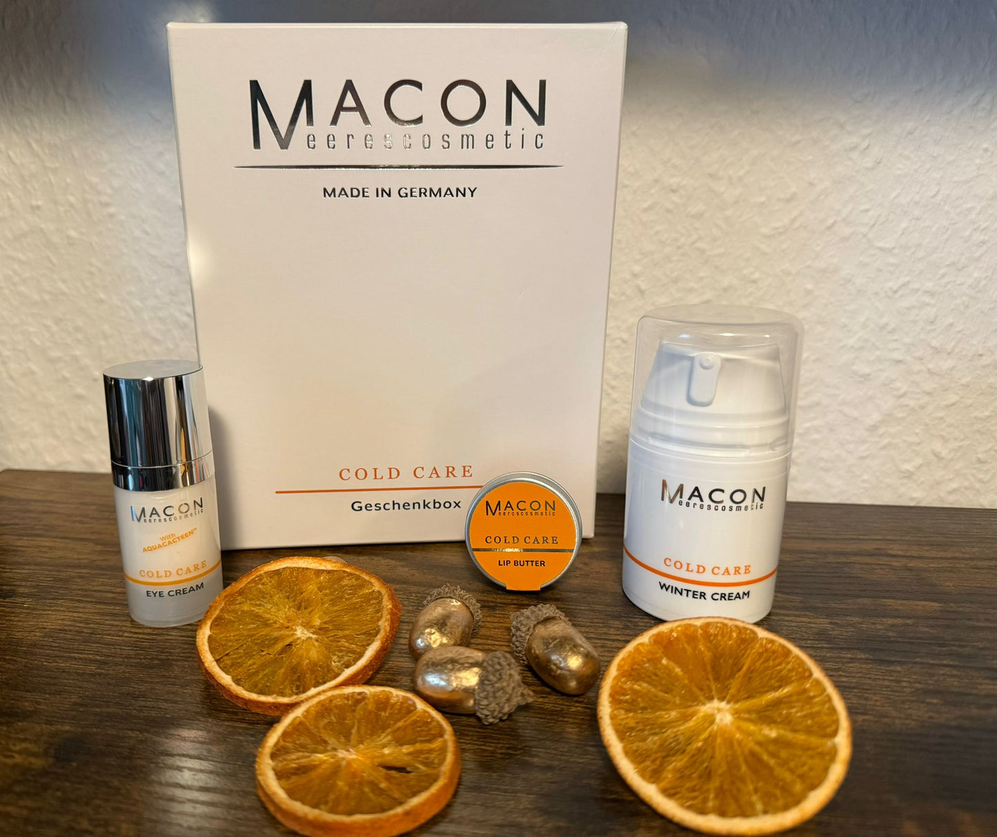 Cold Care Geschenkbox von MACON Meerescosmetic – Winterpflege-Set mit Wintercreme, Augencreme und Lippenbutter für intensive Feuchtigkeit und Schutz bei kaltem Wetter