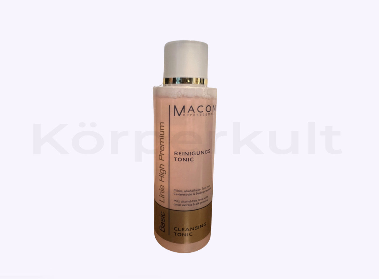 Flasche des 200 ml alkoholfreien Reinigungstonics, angereichert mit Caviarextrakt und Seidenproteinen für sanfte Reinigung und Feuchtigkeitspflege.