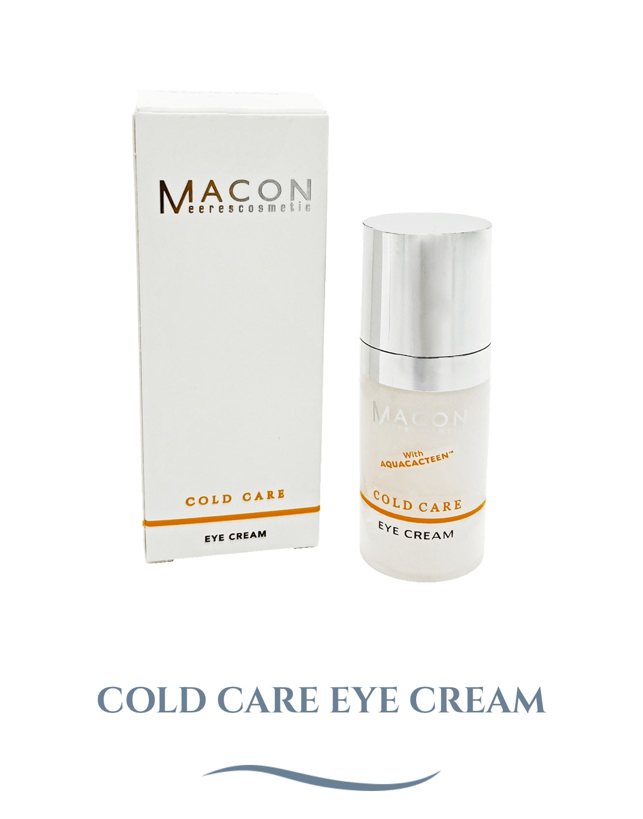 Macon Cold Care Augenpflege von Macon Meerescosmetic - Detailaufnahme der Verpackung und Flasche