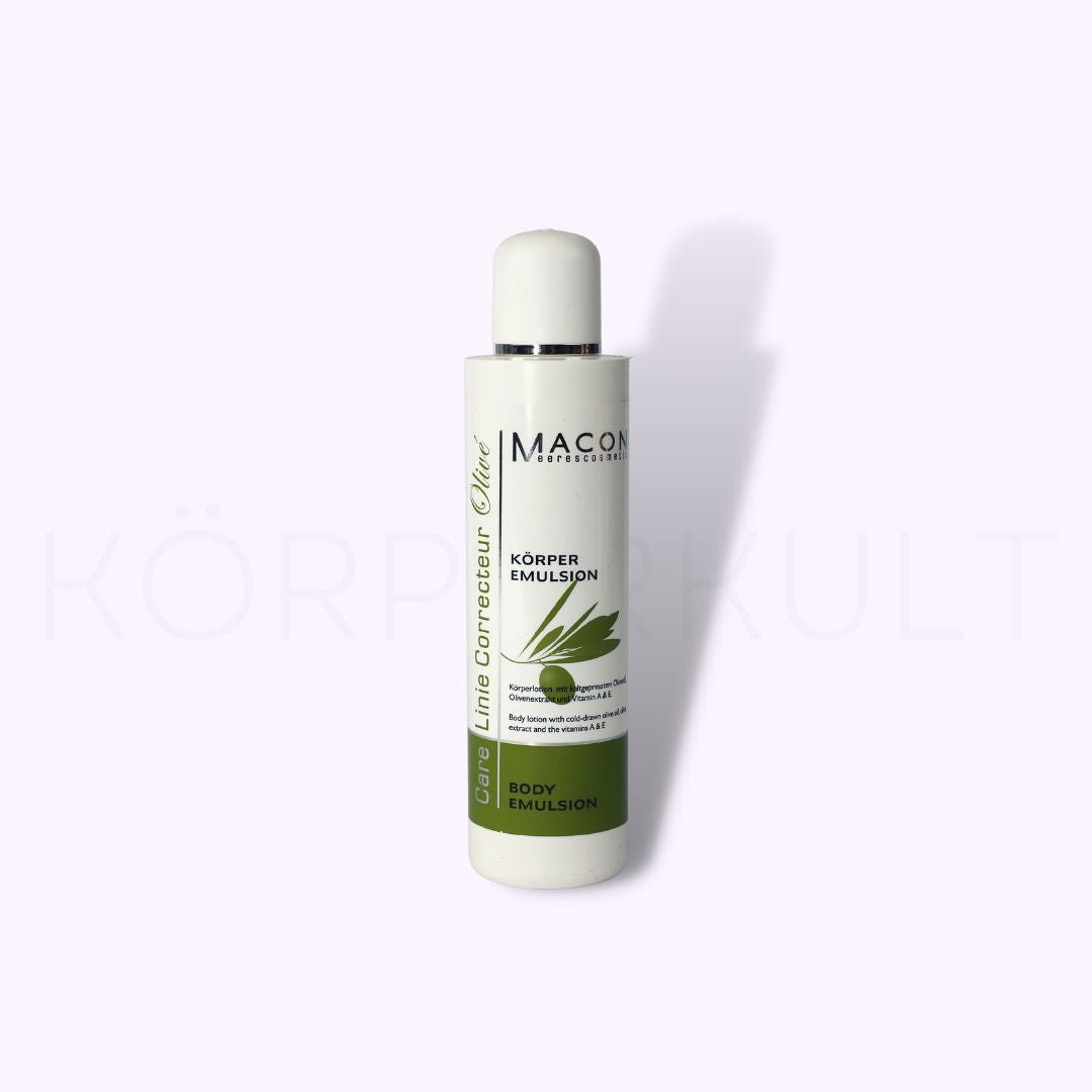 Nahaufnahme der Textur der Olivé Body Emulsion