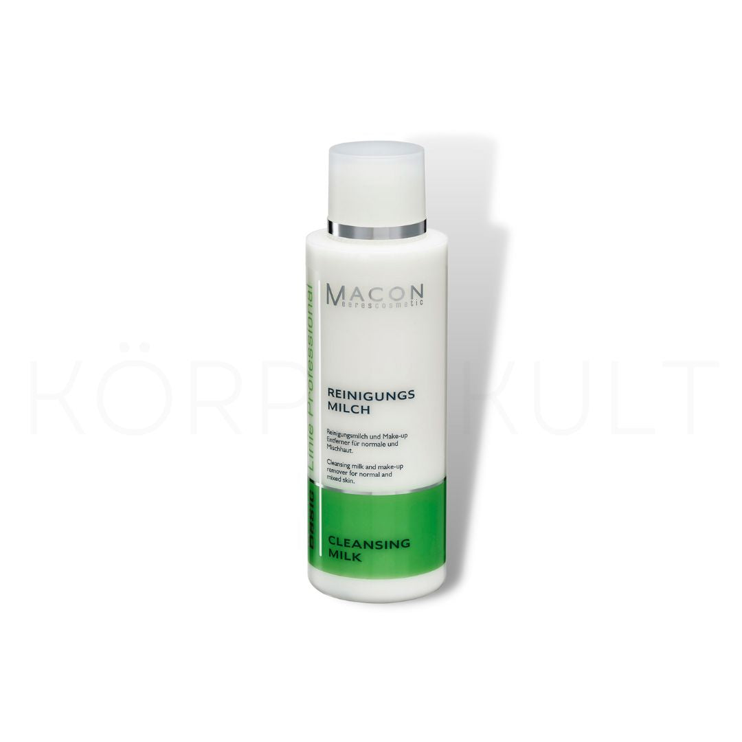 Flasche der 200 ml Macon Meerescosmetic Reinigungsmilch, ideal für normale und Mischhaut, mit Make-up-entfernender Wirkung.