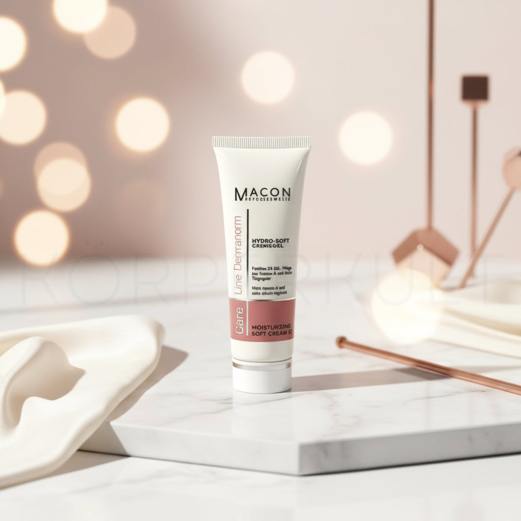 Macon Dermanorm Hydro-Soft Cremegel - Ansicht der Tube, feuchtigkeitsspendendes und talgregulierendes Gel, 50 ml