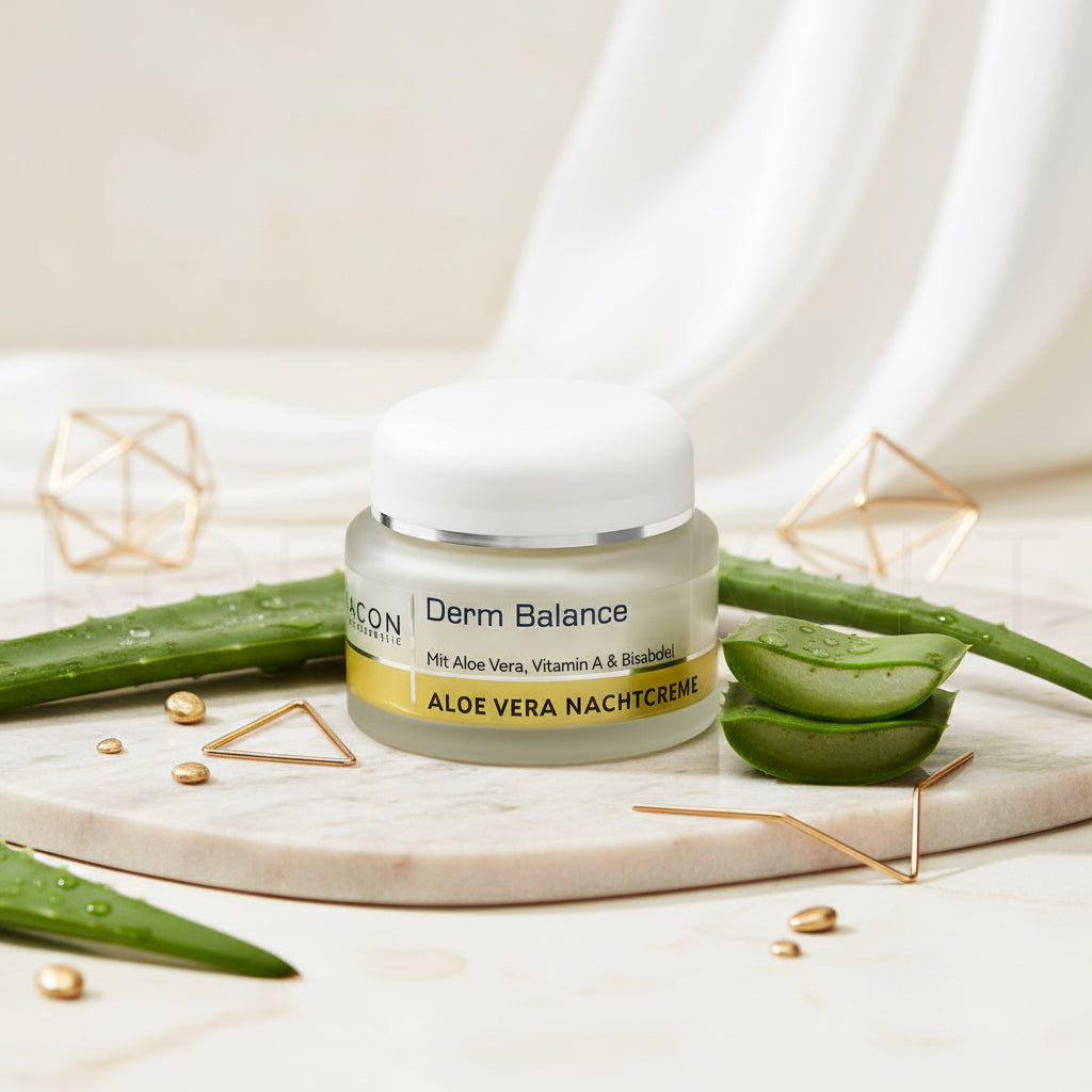 Macon Derm Balance Aloe Vera Nachtcreme - Produktbild, intensiv pflegende Nachtcreme mit Aloe Vera und Vitamin A, 50 ml