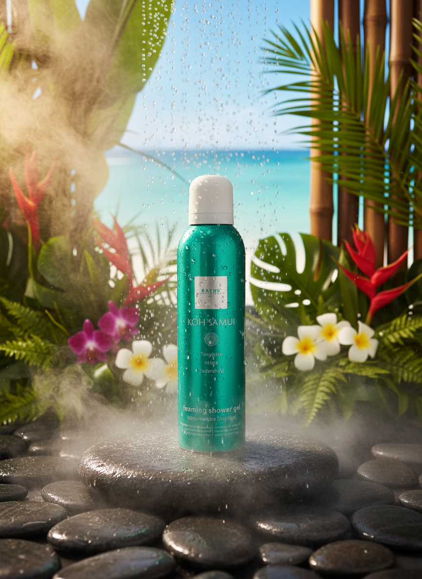 Koh Samui Foaming Shower Gel von BAEHR – Luxuriöser Duschschaum mit exotischem Duft