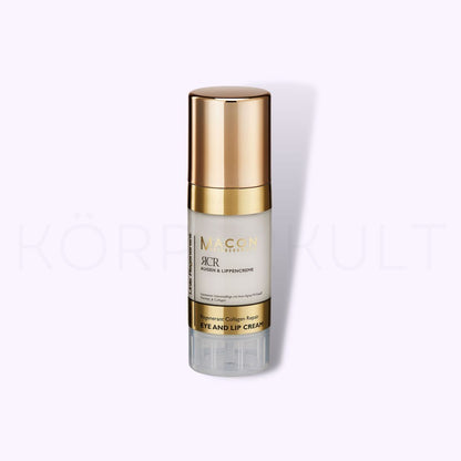 "Nahaufnahme der Macon Meerescosmetic RCR Regenerant Collagen Augen & Lippencreme Flasche 15ml