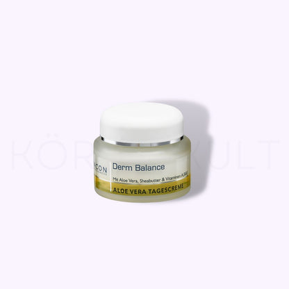 Macon Derm Balance Aloe Vera Tagescreme - Ansicht des Tiegels, feuchtigkeitsspendende Tagescreme, 50 ml
