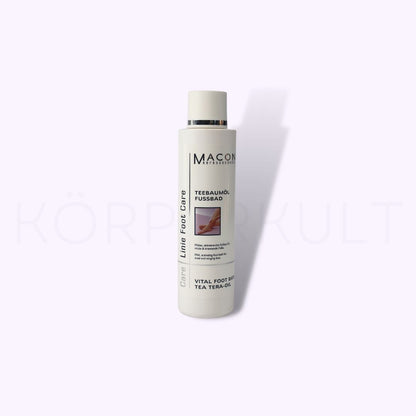 Macon Foot Care Teebaumöl Fußbad - Produktbild, pflegendes Fußbad für müde Füße, 250 ml