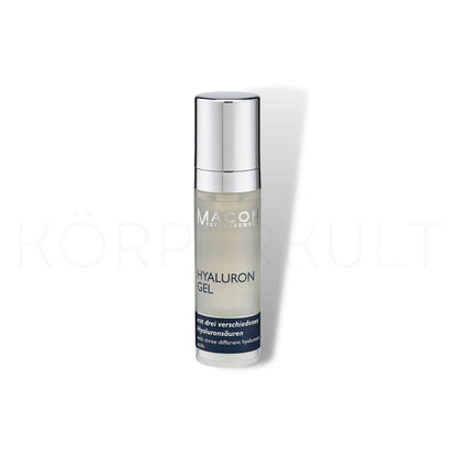 Macon Meerescosmetic Hyaluron Gel Flasche auf weißem Hintergrund