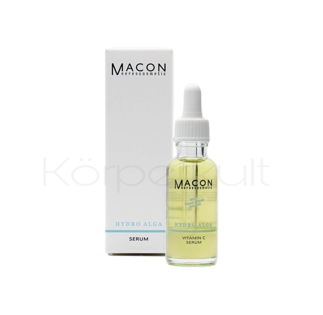 Macon Meerescosmetic Hydro Alga Vitamin C Serum Flasche vor weißem Hintergrund